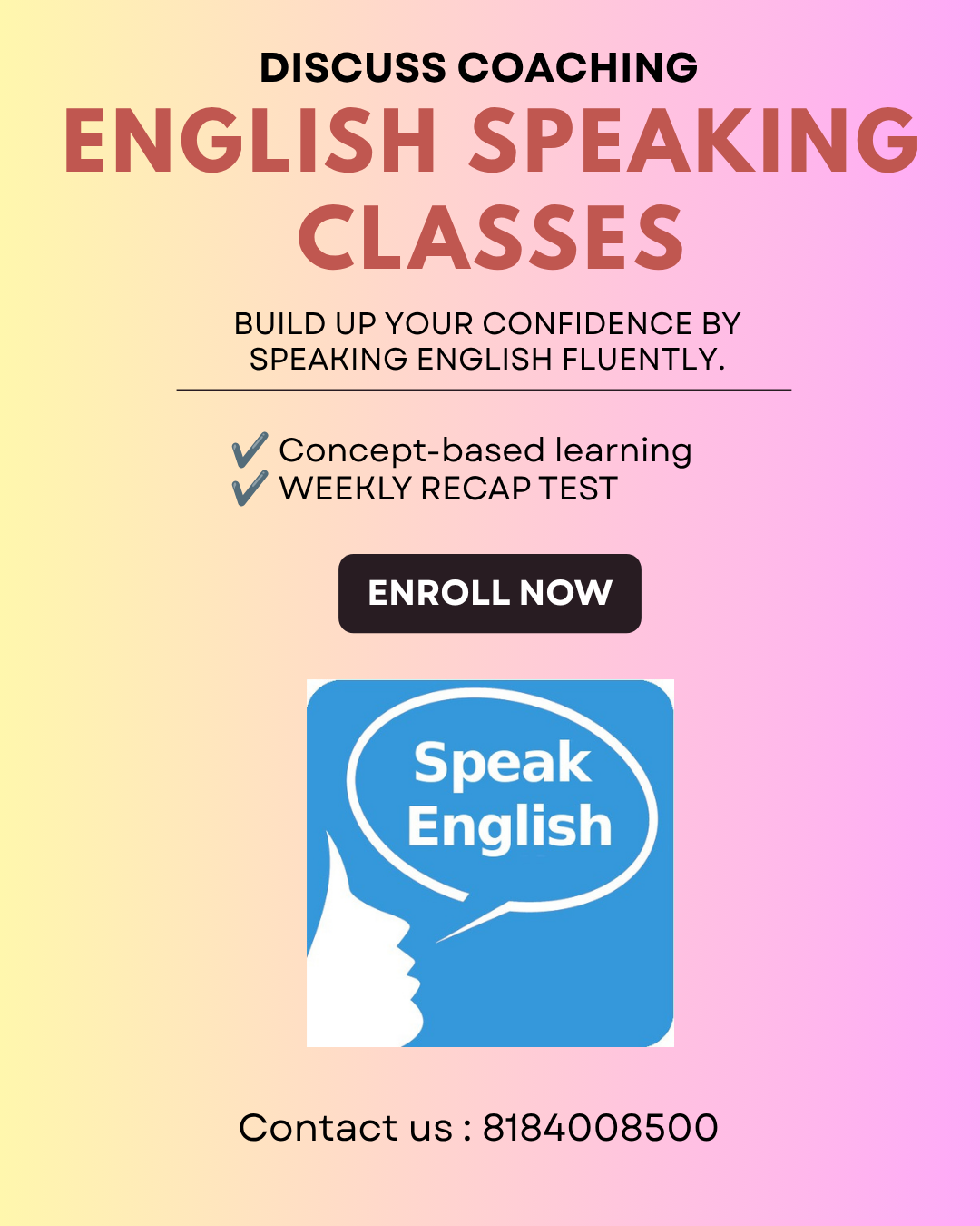 Best English Speaking Institute In Gurgaon | 8184008500 |Discuss Coaching